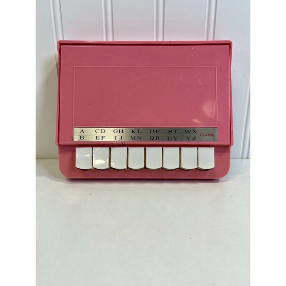 Vtg MCM Push Button Phone Index Pink Plastic Case.Only 1 page.‎ Cute Desk Decor - Picture 1 of 6
